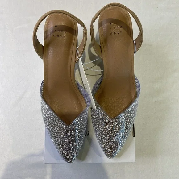 NEW A New Day Women's Isabel Embellished Slingback Heels - Size 8 - Picture 10 of 12
